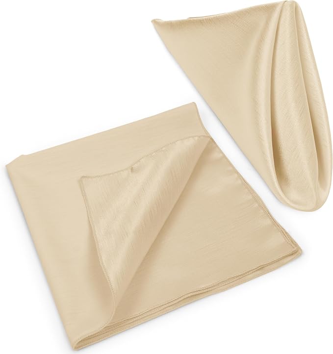17 x 17-Inch Shantung Satin Cloth Napkins, Ivory Set of 24 | Bulk Case of 2 Dozen, Square, 100% Polyester Fabric, Reversible, Faux Dupioni Silk Reverse Side, Machine Washable - Image 8