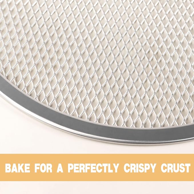 LRui Pizza Screen,12 Inch,12 Pack,Seamless Aluminum Pizza Pan With Holes. - Image 4