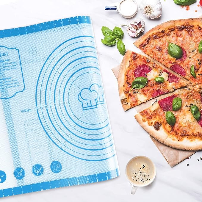 DANIA & DEAN 36"x24" Large Durable Silicone Baking Mat for Pastry and Bread | Non-Slip & Non-Stick Mat with Measurements, for Pizza, Pie Crust, Dough Rolling, Pasta & Sourdough, Reusable Counter Sheet - Image 3