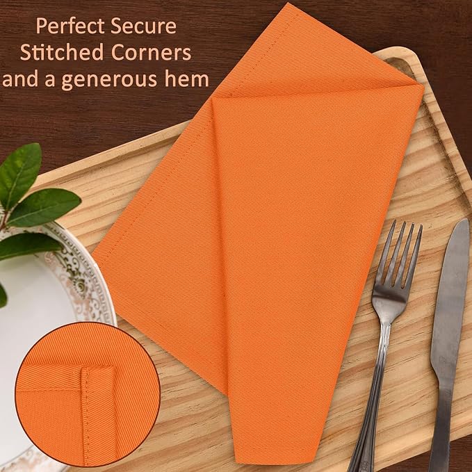 Ruvanti Cloth Napkins Set of 4, 18x18 Inches Napkins Cloth Washable, Soft, Durable, Absorbent, Cotton Blend. Table Dinner Napkins Cloth for Hotel, Lunch, Restaurant, Wedding Parties - Fall - Image 4
