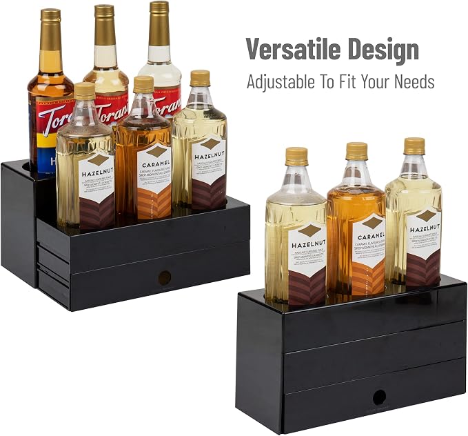 Mind Reader Coffee Syrup Station, Coffee Bar Accessories, Countertop Organizer, Acrylic, 14.25"L x 12.5"W x 7"H, Black - Image 5