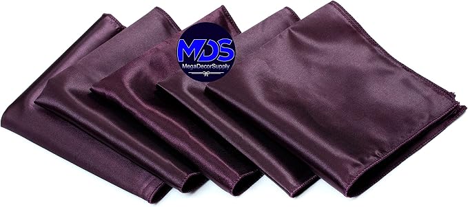 Set of 100 PCS Satin Napkin 12x12 Inch Square, Dinner Table Napkins for Wedding, Bulk Silky Sateen Cloth Napkins for Restaurant Banquet Graduation Birthday Party Decoration - Plum - Image 2
