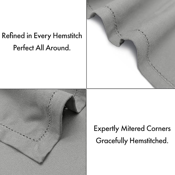 Ruvanti Cloth Napkins Set of 12, 100% Cotton High GSM 18x18 Inches, Hem Stitched Corners, Soft, Washable, Highly Durable & Absorbent, Perfect for Parties, Christmas, Thanksgiving Dinners – Wild Dove - Image 5