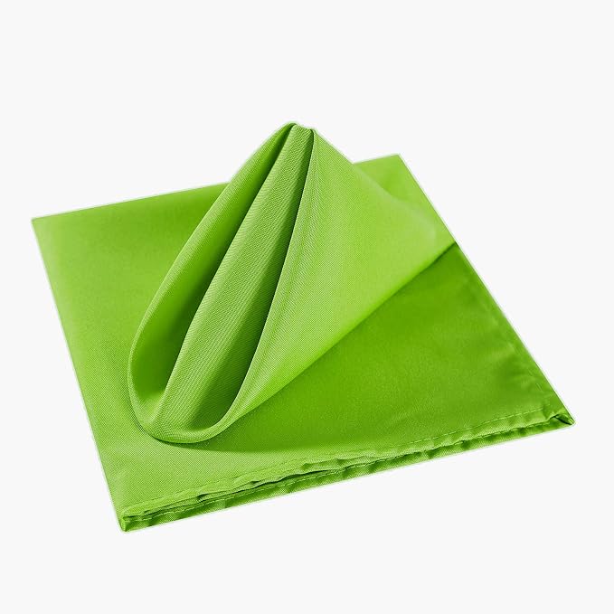 Cloth Napkins 17x17 inch Washable Polyester Dinner Napkins Soft Table Napkins for Wedding Party Dining Banquet(Apple Green,25PCS) - Image 3