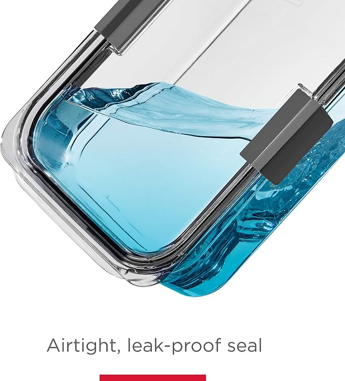 Rubbermaid Brilliance BPA-Free Food Storage Containers with Lids, Airtight Clear Set of 2 (9.6 Cup), Ideal for Lunch, Meal Prep, and Leftovers - Image 4