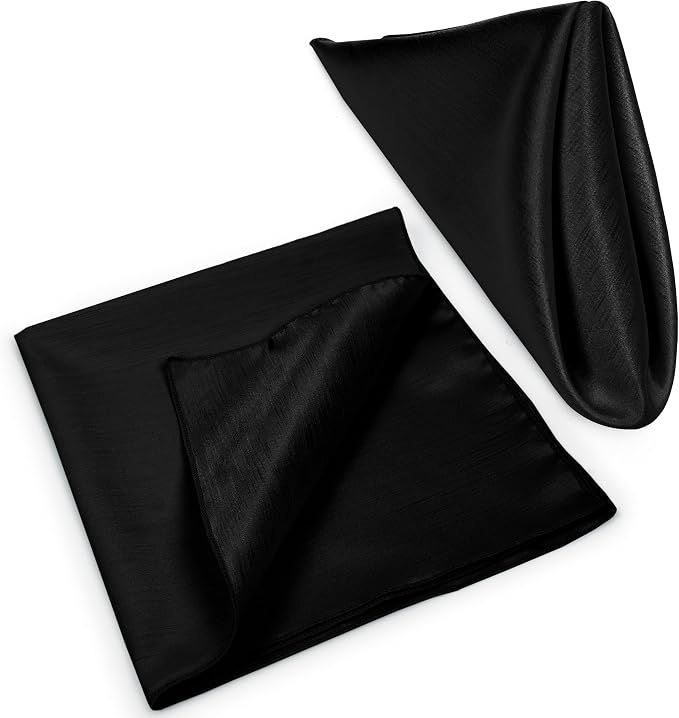 17 x 17-Inch Shantung Satin Cloth Napkins, Black Set of 36 - Image 8
