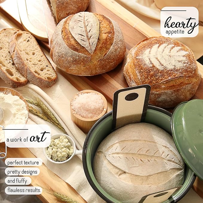 All-Inclusive  Sourdough Starter Kit with Pot, 34 Oz Starter Jar, 4 Banneton Bread Proofing Baskets, Scraper, Scale, Sourdough Bread Baking Supplies, Beginner Guide & Recipes - Image 7