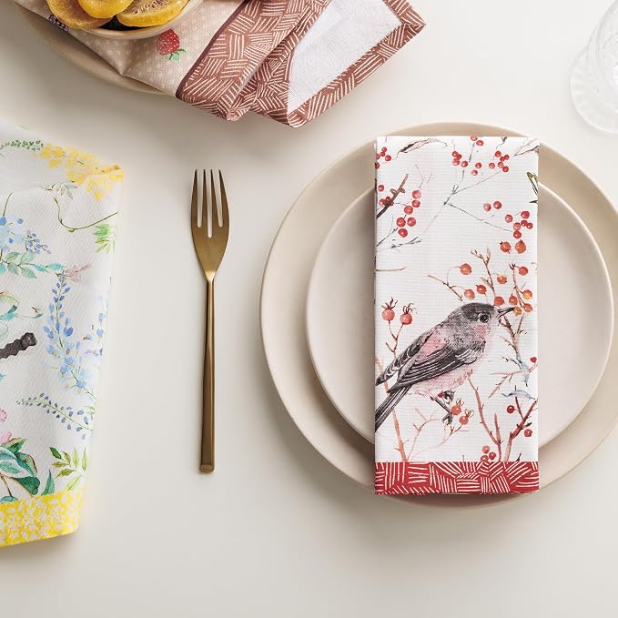 Maison d' Hermine Cloth Napkins Set of 4 Reusable 100% Cotton (18" x 18") | Everyday Square Napkins Cloth Washable Dinner Party Wedding Restaurant Hotel Kitchen Spring Summer - Pinson - Image 9