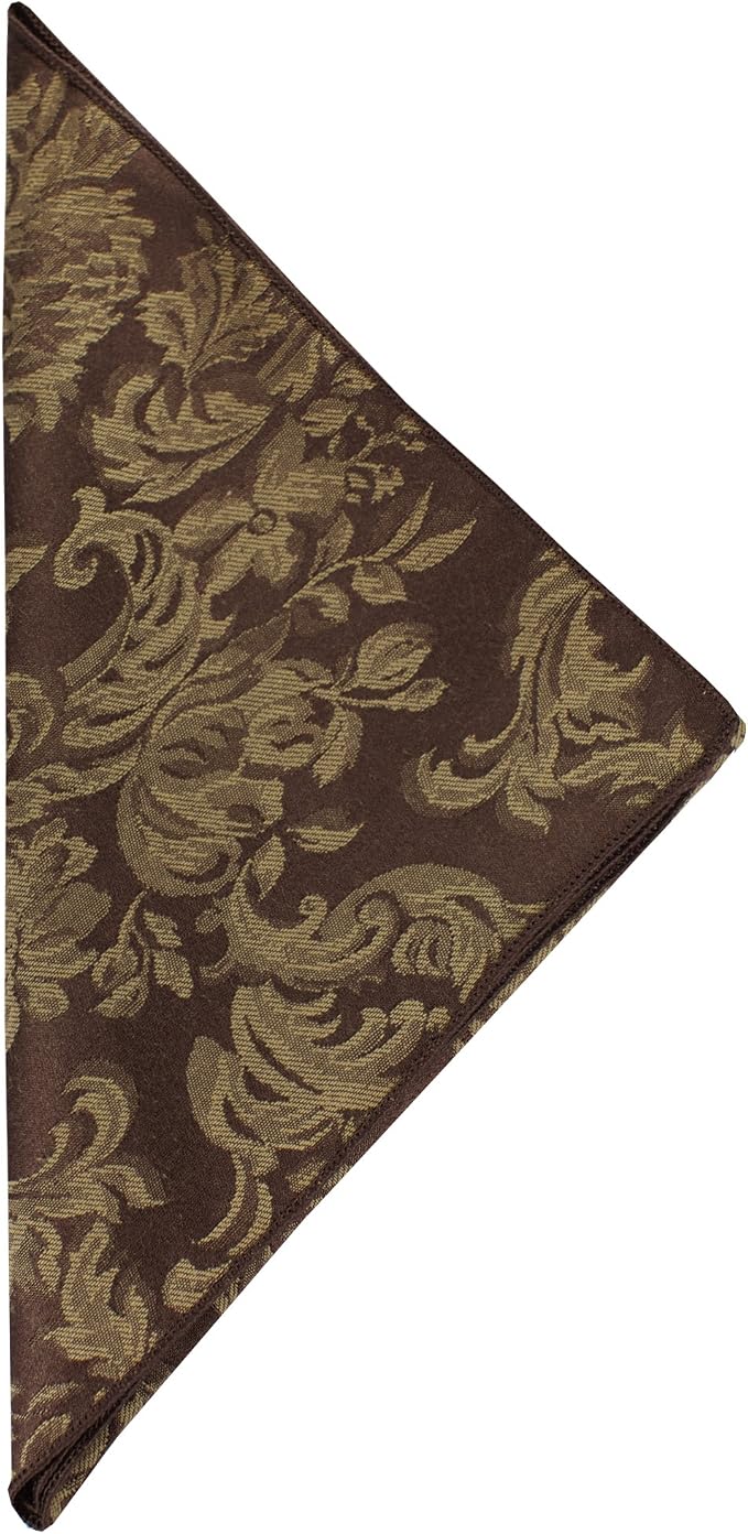 17x17-Inch Damask Cloth Napkins, Chocolate, Set of 36 | Bulk Case of 3 Dozen, Miranda Jacquard, Square, 50% Cotton / 50% Polyester Fabric, Woven Damask Pattern, Soft Hand, Brown by UltimateTextile