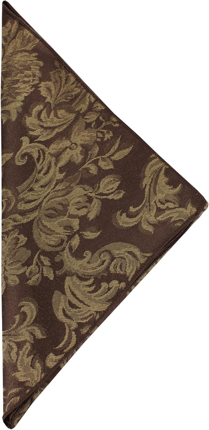 20x20-Inch Damask Cloth Napkins, Chocolate, Set of 60 | Bulk Case of 5 Dozen, Miranda Jacquard, Chocolate Brown, Dinner Napkins, Square, 50% Cotton / 50% Polyester Fabric, Soft Hand by UltimateTextile
