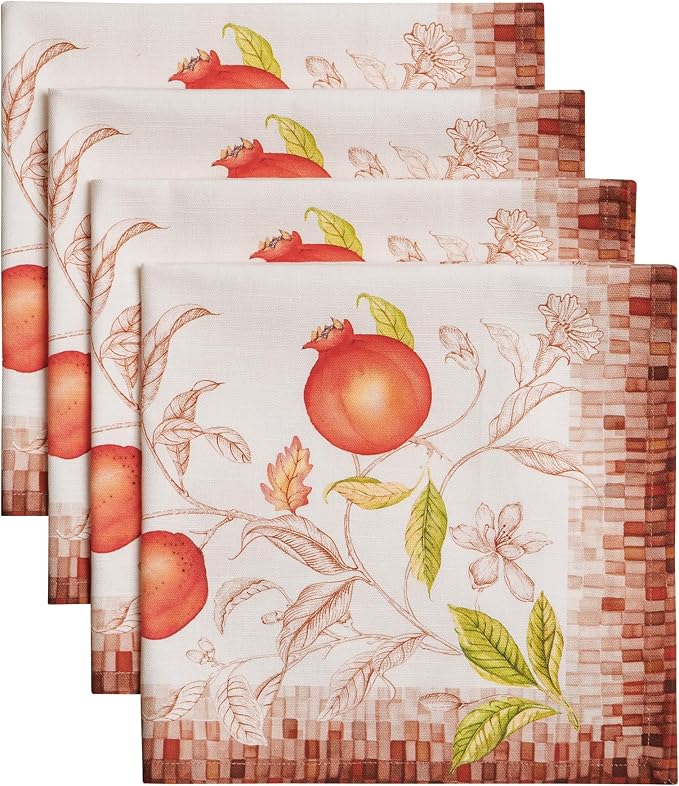 Maison d' Hermine Cloth Napkins Set of 4 Reusable 100% Cotton (20" x 20") | Everyday Square Napkins Cloth Washable Dinner Wedding Restaurant Hotel Kitchen Thanksgiving Christmas - Vintage Harvest by MaisondHermine