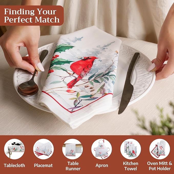 Maison d' Hermine Cloth Napkins Set of 4 Reusable 100% Cotton (20" x 20") | Everyday Square Napkins Cloth Washable Dinner Wedding Restaurant Hotel Kitchen Thanksgiving Christmas - Morzine - Image 4