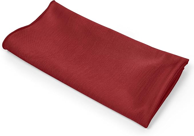 17x17-Inch Shantung Cloth Napkins, Cherry Red, Set of 12 | Bulk Case of 1 Dozen, Satin, Square, 100% Polyester Fabric, Reversible, Faux Dupioni Silk Reverse Side, Machine Washable - Image 9