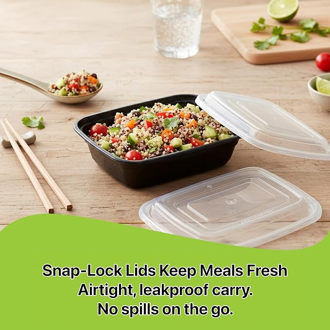 Meal Prep Containers [10 Set] x [16 oz] with Lids, 1 compartment, Stackable, Reusable, Leakproof, Food Safe, Microwave, Freezer & Dishwasher Safe for Food Prep Storage Bento (10 Set, 16 oz) - Image 8