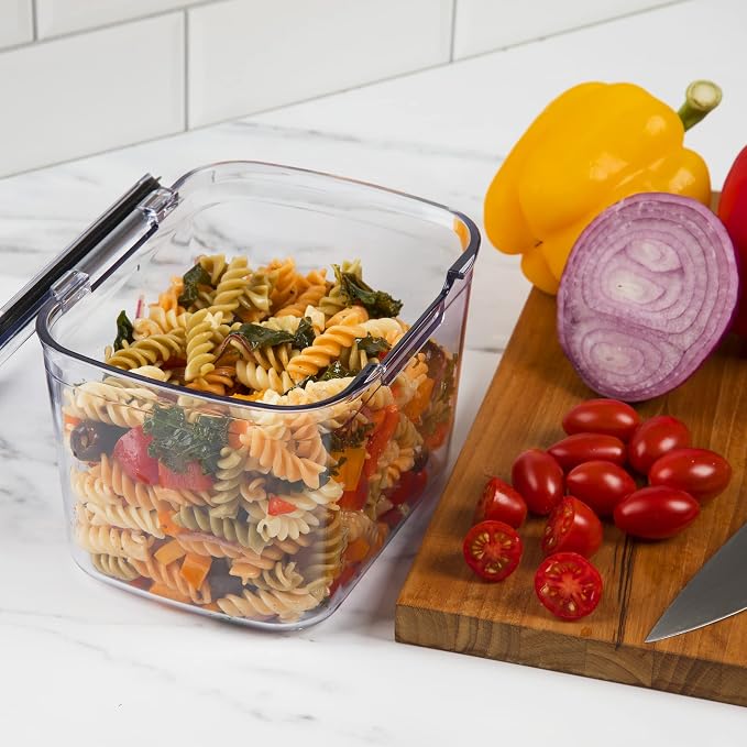 Progressive Prokeeper + Deli Storage Set: Air-Tight Silicone Sealed Containers w Grooved Bottom, Dry Erase Lid, BPA-Free, Stackable, Keeps Meats & Cheeses Fresh Longer, PKS-706C Tall Deli 1.65L - Image 4