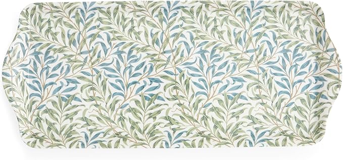 Pimpernel Morris & Co Willow Bough Sandwich Tray - Green | 15" x 6" Melamine Serving Tray for Sandwiches, Snacks, Tea & Entertaining, Lightweight, Easy Clean Surface, Dishwasher Safe by Pimpernel