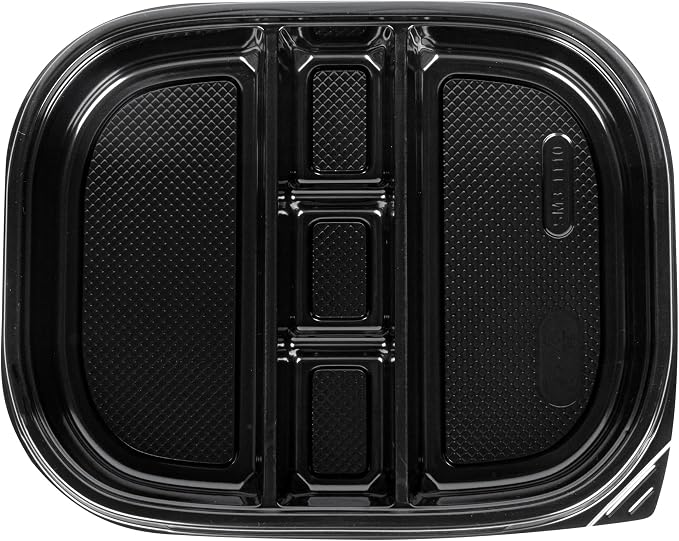 Restaurantware-Bento Tek 50.7 Ounce Meal Prep Containers, 100 Disposable To Go Food Boxes - Lids Sold Separately, 5 Compartments, Black Plastic Bento Lunch Boxes, Freezable, For Take Out - Image 13