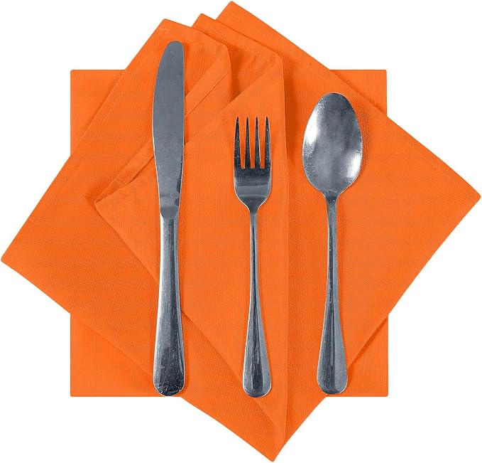 Cloth Napkins 20x20 inch Washable Polyester Dinner Napkins Soft Table Napkins for Wedding Party Dining Banquet(PurpleOrange,50PCS) - Image 2