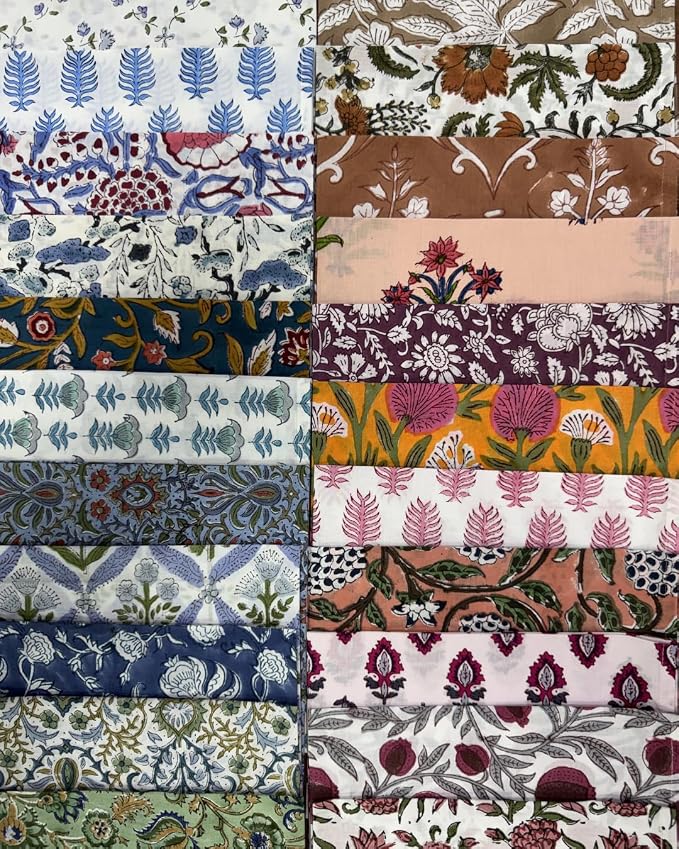 Assorted Hand Block Print 100% Cotton Napkins 18" x 18" (Set of 100) Reuseable Kitchen Napkins Cloth Decor Dinner Party Wedding Cocktail Gift for Spring, Easter, Summer - Image 3