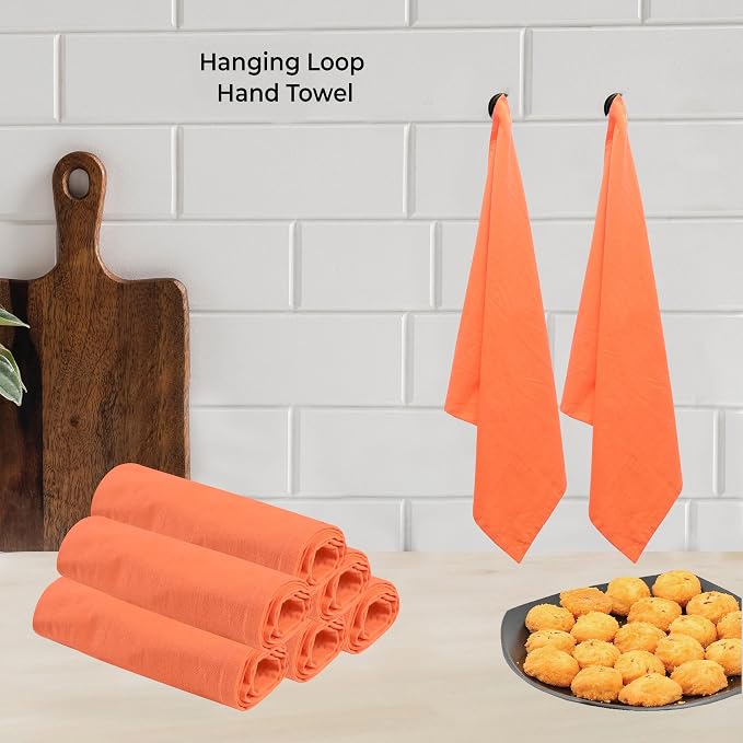Urban Villa Kitchen Towels Cotton Dish Towels 27”x27” (Set of 12) Orange - Image 6