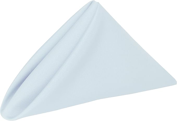 20x20-Inch Polyester Cloth Napkins, Ice Blue, Set of 12 | Bulk Case of 1 Dozen, Dinner Napkins, Square, Serged Edges, Machine Washable, Wrinkle-Resistant, Flame-Resistant by UltimateTextile