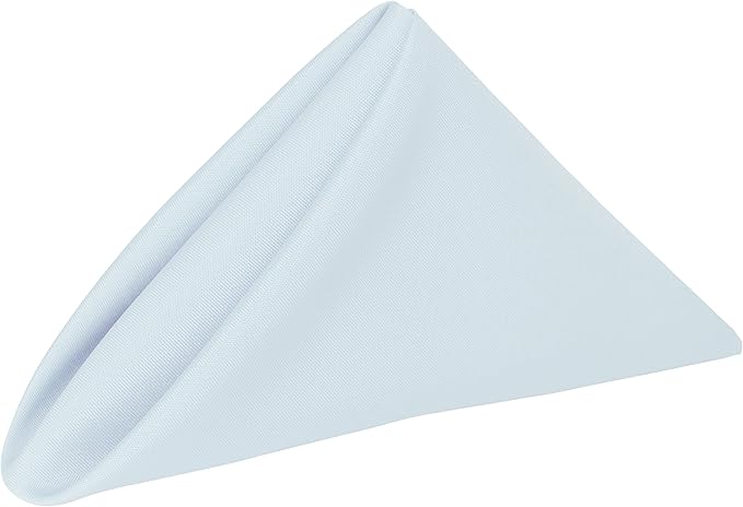20x20-Inch Polyester Cloth Napkins, Ice Blue, Set of 12 by UltimateTextile