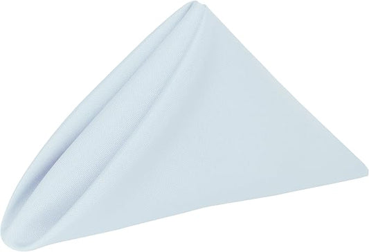 17x17-Inch Polyester Cloth Napkins, Ice Blue, Set of 12 | Bulk Case of 1 Dozen, Dinner Napkins, Square, Serged Edges, Machine Washable, Wrinkle-Resistant, Flame-Resistant by UltimateTextile