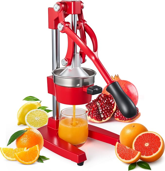 Cast Iron Juicer,Commercial Hand Press Squeezer,Heavy Duty Countertop Citrus for Fresh Orange Lemon Juice with Stainless Steel Cup by YODHOSA