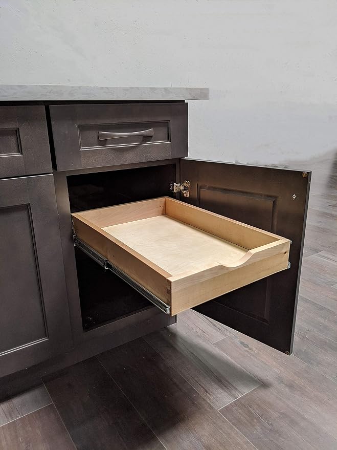 Elysian Pull-Out Tray Organizer, 17" W × 21" D Sliding Storage Drawer with Full-Extension 35mm Ball-Bearing Slides, Roll-Out Shelf for Kitchen Cabinet Organization - Image 6
