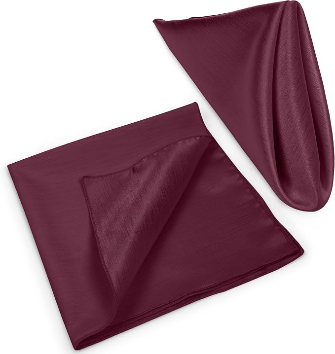 17x17-Inch Shantung Cloth Napkins, Aubergine, Set of 12 | Bulk Case of 1 Dozen, Satin, Square, 100% Polyester Fabric, Reversible, Faux Dupioni Silk Reverse Side, Machine Washable - Image 8