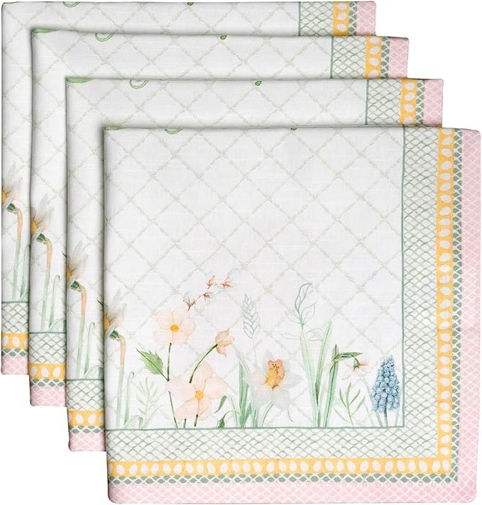 Maison d' Hermine Cloth Napkins Set of 4 Reusable 100% Cotton (20" x 20") | Everyday Square Napkins Cloth Washable Dinner Party Wedding Restaurant Hotel Kitchen Spring Summer - Easter Dew by MaisondHermine