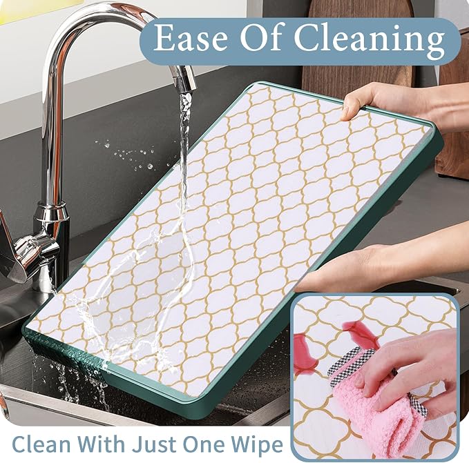 Shelf Drawer Liners for Kitchen Cabinets 12 in X 10 Ft Drawer Liner | Non Adhesive Thickened Refrigerator Liner Gold Quatrefoil Strong Non-Slip Paper for Tool Box with Knife and Tape Measure - Image 4