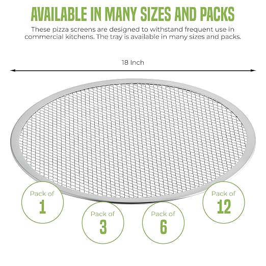 OCS Parts 6-Pack 18-Inch Aluminum Pizza Screens | Commercial Grade Pizza Tray Screen for Home Cooking, Pizzerias and Restaurants - Image 2