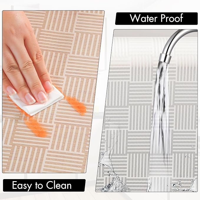 Cooyes Shelf and Drawer Liner for Kitchen Cabinets – Non-Adhesive, Waterproof, Non-Slip Cabinet Liners for Scratch Protection, Desk, Refrigerator, Shelves, Drawers with Modern Pattern - Image 5
