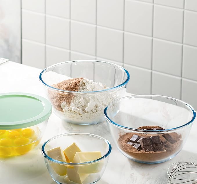 Concept Mixing Bowls with Lids, Glass Nesting Bowls, Space Saving Food Storage Containers, 6 Piece Set - Image 2
