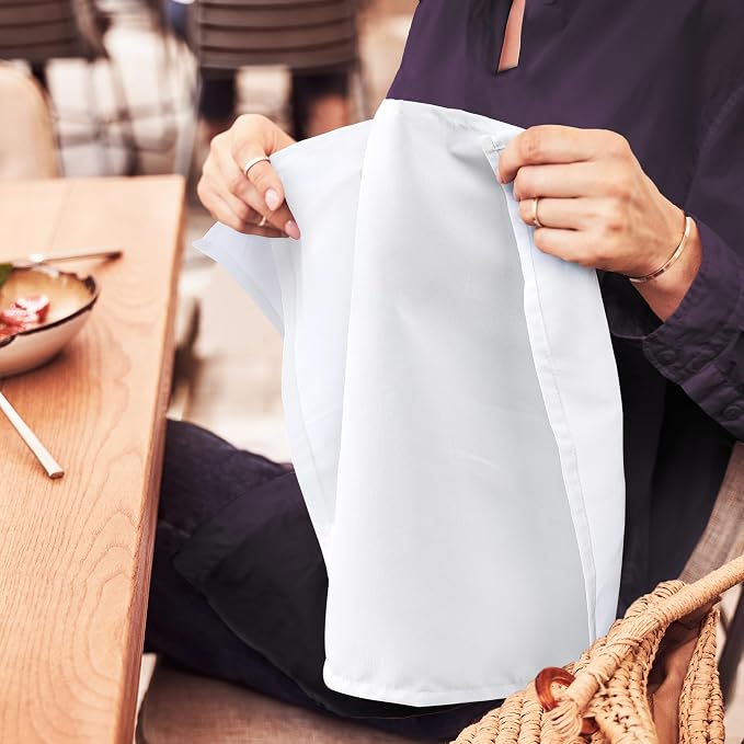 Utopia Home [60 Pack, White] Cloth Napkins 17x17 Inches, 100% Polyester | Hemmed Edges, Washable and Reusable Ideal for Parties, Weddings and Dinners - Image 4