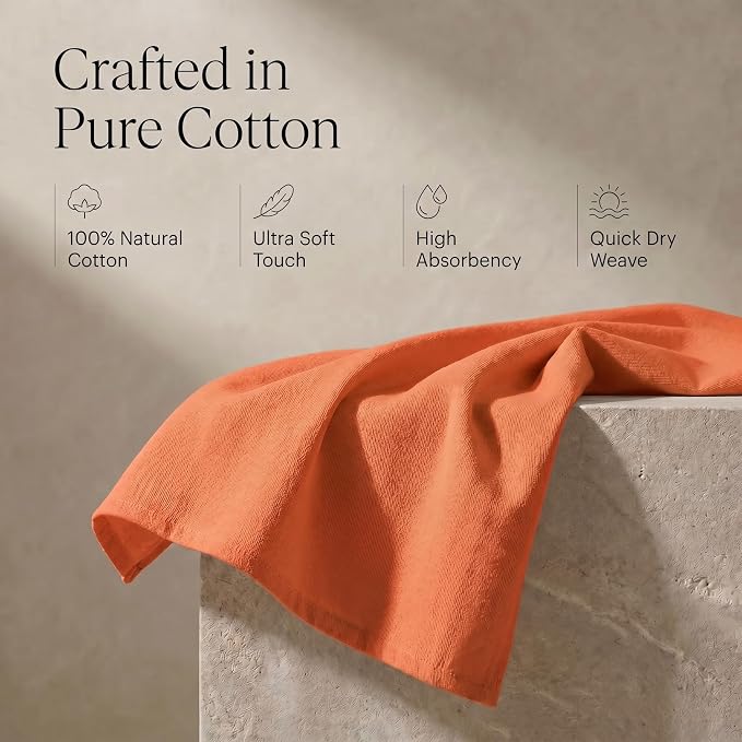 Urban Villa Kitchen Towels Cotton Dish Towels 20”x30” (Set of 6) Coral - Image 4