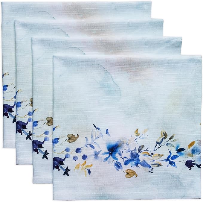 Maison d' Hermine Cloth Napkins Set of 4 Reusable 100% Cotton (20" x 20") | Everyday Square Napkins Cloth Washable Dinner Party Wedding Restaurant Hotel Kitchen Spring Summer - Lazy Summer Days by MaisondHermine