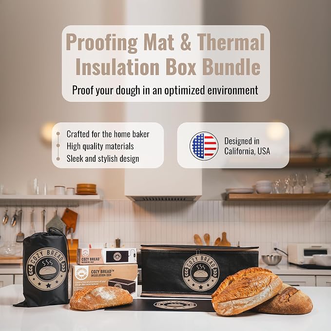 Cozy Bread® Proofing Mat & Insulation Box | Thermostat Controlled Sourdough Bread Proofer Kit | Dough Fermentation Bundle, 10" x 21" | USA Brand - Image 3