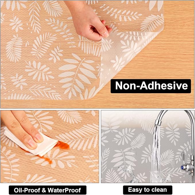 Cooyes Shelf and Drawer Liners for Kitchen Cabinets, Non Adhesive Cabinet Liner, EVA Waterproof Durable Non-Slip Drawer Mats for Shelves, Refrigerator, Storage, Desks（23.6" W x 118" L） - Image 7