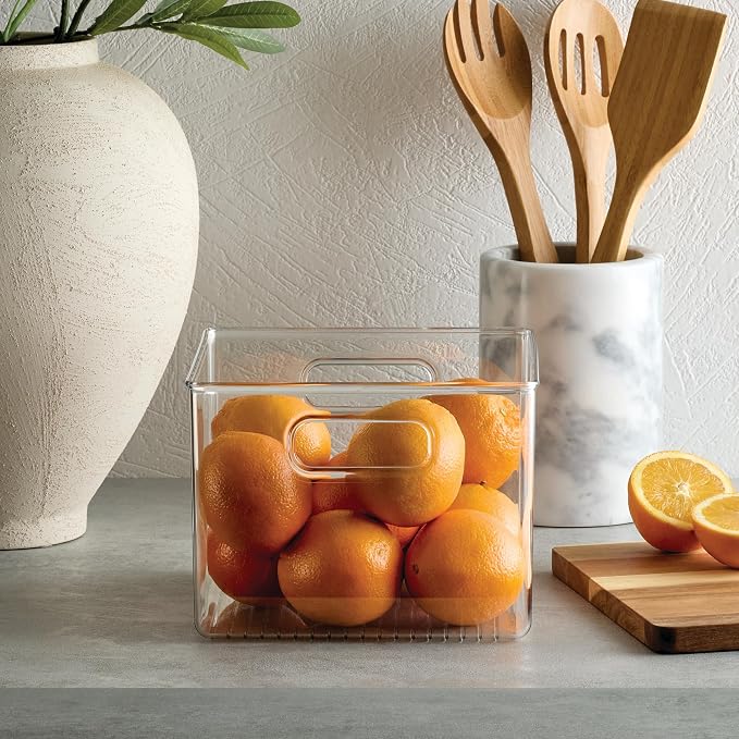 iDesign Pantry Storage Bin with Handles | Clear, For Kitchen Cabinets or Fridge, Made in USA - Image 8