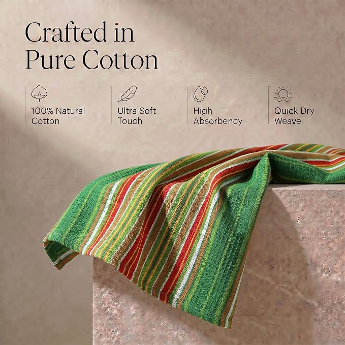 Urban Villa Kitchen Towel Cotton Dish Towel 20”x30”(Set of 6) Leaf Green - Image 4