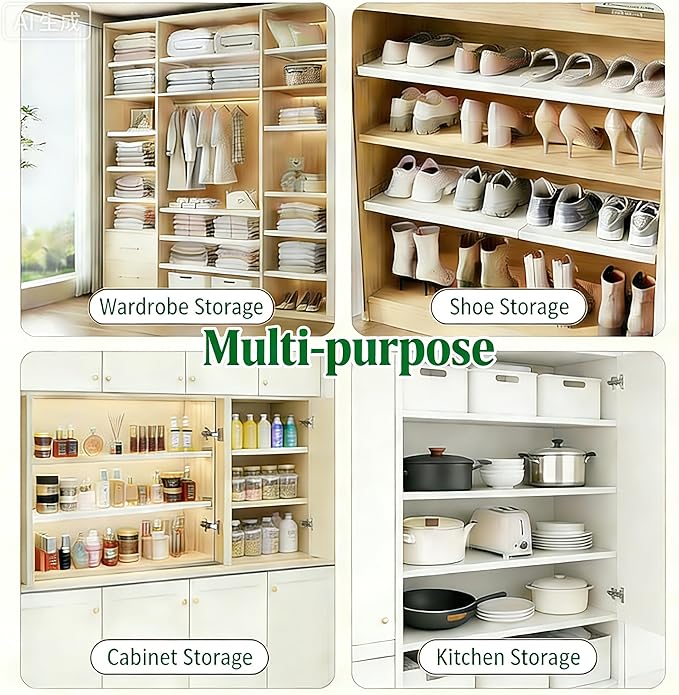 Expandable Closet Shelf Organizer, Adjustable Shelves, Small 1 Pack | Expandable Fit, Adjustable Levels, DIY Divider Use, Closet/Pantry Storage, Small Size, Space-Saving - Image 5