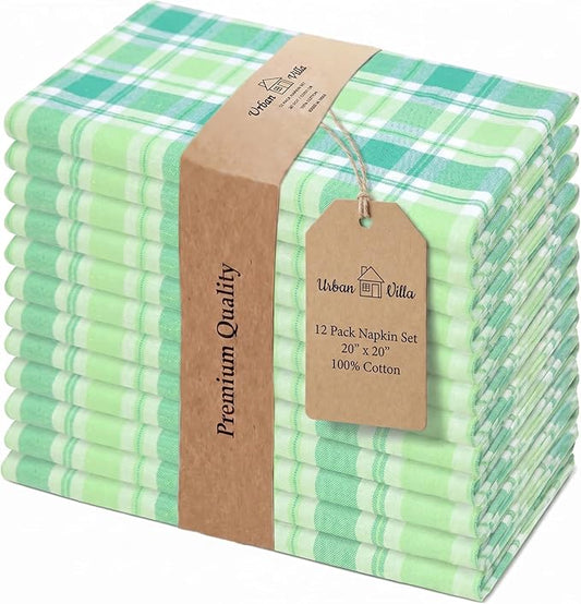 Urban Villa Cloth Napkins Cotton 20x20 (Set of 12) Stpat by CottonTrends