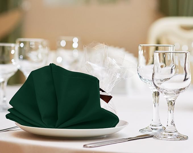 Utopia Kitchen Cotton Blend Hunter Green Cloth Napkins [12 Pack,18x18 Inch] | Absorbent Washable and Reusable for Dinner, Restaurant, Lunch, Wedding and Hotel - Image 7