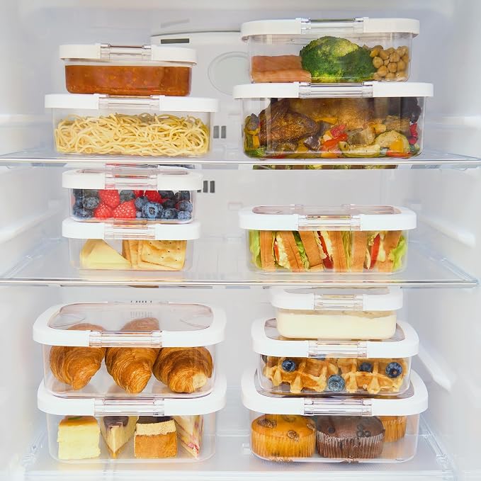 Felli Duo Loc Deli Meat Containers for Fridge with Airtight Lids, Stackable Refrigerator Organizer for Lunch Meat Storage Sandwich Ham Cheese Salami Sliced Turkey, Clear Tritan Box (Cold Cuts 3pk) - Image 9