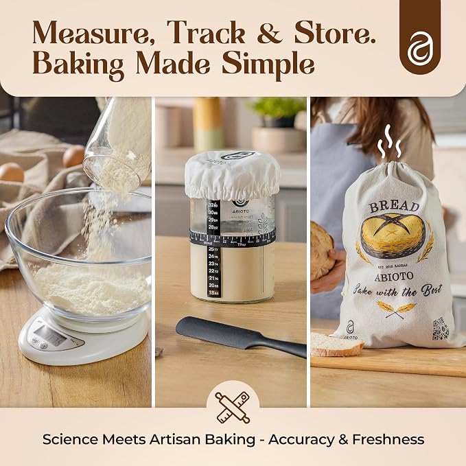 Sourdough Starter Kit with Dutch Oven and Scale - Complete Sourdough Kit with Proofing Baskets, 34oz Jar, Slings, and Other Premium Bread Making Tools - Perfect Baking Gifts for Women, Men, and Bakers - Image 5