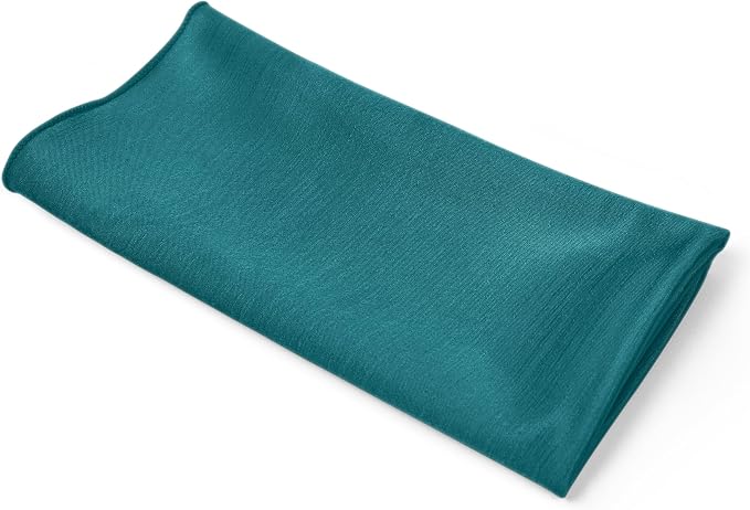 17 x 17-Inch Shantung Satin Cloth Napkins, Teal, Set of 60 | Bulk Case of 5 Dozen, Square, 100% Polyester Fabric, Reversible, Faux Dupioni Silk Reverse Side, Machine Washable, Blue - Image 9