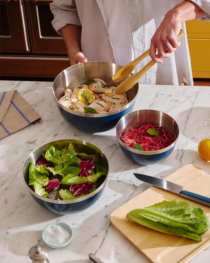 Caraway 6-Piece Stainless Steel Mixing Bowl Set with Glass Lids | 6 qt, 4 qt, 2 qt Kitchen Bowls with Tempered Glass Lids, Non-Toxic, PFAS-Free, Perracotta - Image 7