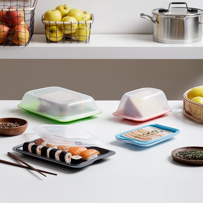 TATAY Set of 3 Pieces Cold Cuts & Meats Storage Fresh, BPA Free, Reusables, Stackables, Dishwasher & MWO, Measures 17 cm x 3.2 cm x 25.2 cm - Image 3
